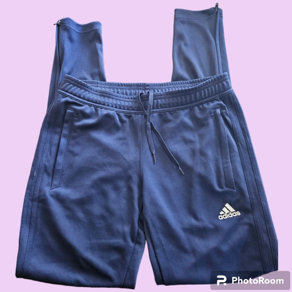 Adidas Running Climacool Joggers Blue Track Pants Zipper Legs Size Small